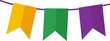 Flag for Mardi Gras Decorative Element