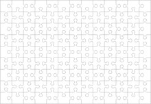 Jigsaw Puzzle Blank Template Or Cutting Guidelines Of 117 Transparent Pieces. Classic Style Pieces Are Easy To Separate (every Piece Is A Single Shape). 
