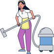 Housewife vacuum cleaner the floor