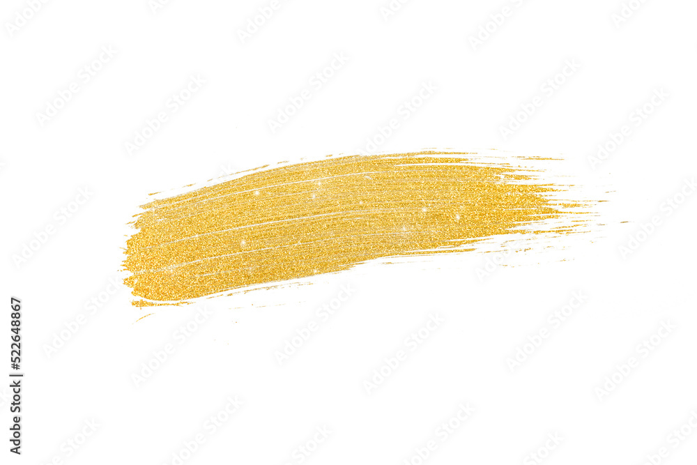 Gold brush stroke paint isolated Stock Illustration | Adobe Stock