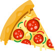 Salami pizza slice illustration