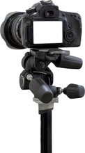 Video Or Professional Digital Dslr With Blank Lcd On Tripod For Camera Recording