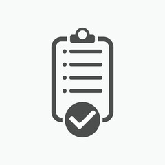 Checklist vector icon.Checklist sign symbol apps or web interface. 

