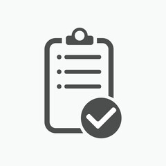 Checklist vector icon.Checklist sign symbol apps or web interface. 
