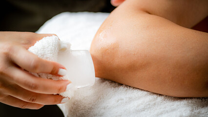 Ice Massage for Painful Elbow.