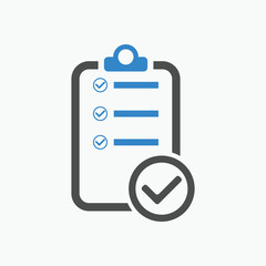Checklist vector icon. Checklist sign symbol apps or web interface. 
