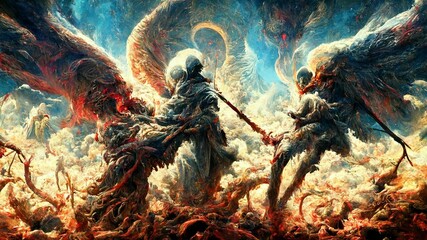 Wall Mural - battle with heaven and hell