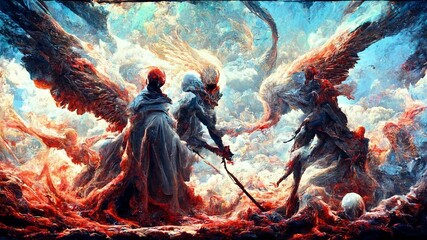 Wall Mural - battle with heaven and hell