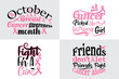© Hosain - Breast cancer Quotes Designs Bundle, October Breast Cancer Quotes Saying best for print item t-shirt, Clothing, mug, pillow, poster, banner, isolated on Black background pink ribbon.