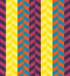 Abstract Hand Drawing Multi Color Herringbone Zigzag Stripes Seamless Vector Pattern Isolated Background
