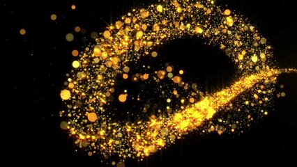 Wall Mural - golden glitter stars motion graphics