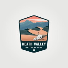 Death Valley Logo Vector Sticker Patch Illustration Design, Us National Park Collection Design By Lawoel