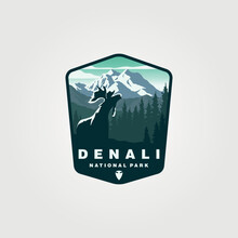 Vector Of Denali National Park Sticker Patch Logo Design