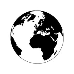 Linear earth silhouette. Globe. Planet Earth. Vector illustration. 