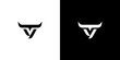 V logo bull concepts logo vector graphic monogram icon vector template.logo TV bufallo
