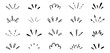 Doodle pop surprise line elements. Hand drawn shine sunburst ray frame for title headline illustration. Doodle vector illustration.