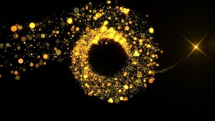 Wall Mural - sparkling golden glitter light particles background video