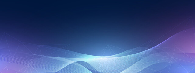 Poster - Abstract technology wave design, digital network background