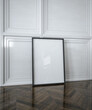 Leinwandbild Motiv Frame mockup close up in empty interior background, 3d render