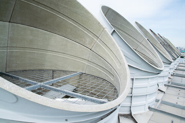 Cooling Tower on rooftop for chiller system.