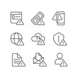 Network connect issues pixel perfect linear icons set. Access problem. Internet connection interruption. Customizable thin line symbols. Isolated vector outline illustrations. Editable stroke
