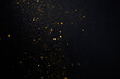 Leinwandbild Motiv Golden glitter bokeh sparkles lights dark abstract overlay background