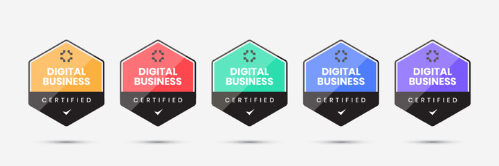 Wall Mural - digital badge certification for business company template