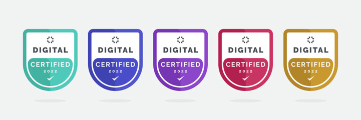 Wall Mural - certification badge design with modern shield vector illustration