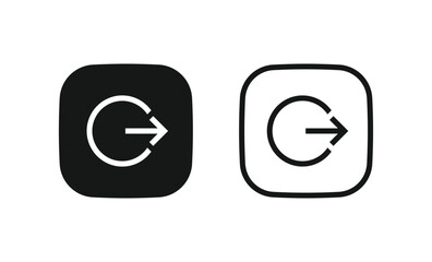 Poster - arrow Logout account icon - Enter symbol, log out icon button - arrow and door icon entry symbols in filled, thin line, outline and stroke style for apps and website