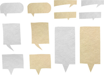Poster - Speech bubbles icos with paper texture background, isolated Clipping paths for design work empty free space