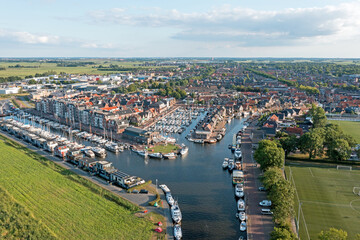 Wall Mural - Aerial from the traditional village Spakenburg in the Netherlands