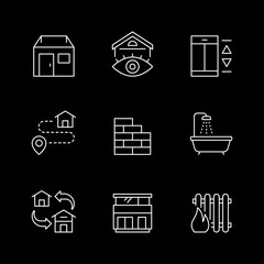 Poster - Set line icons of real estate