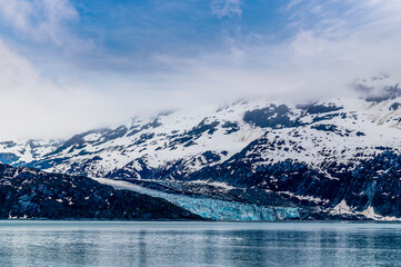 Wall Mural - A view towards Reid Glacier in Glacier Bay, Alaska in summertime