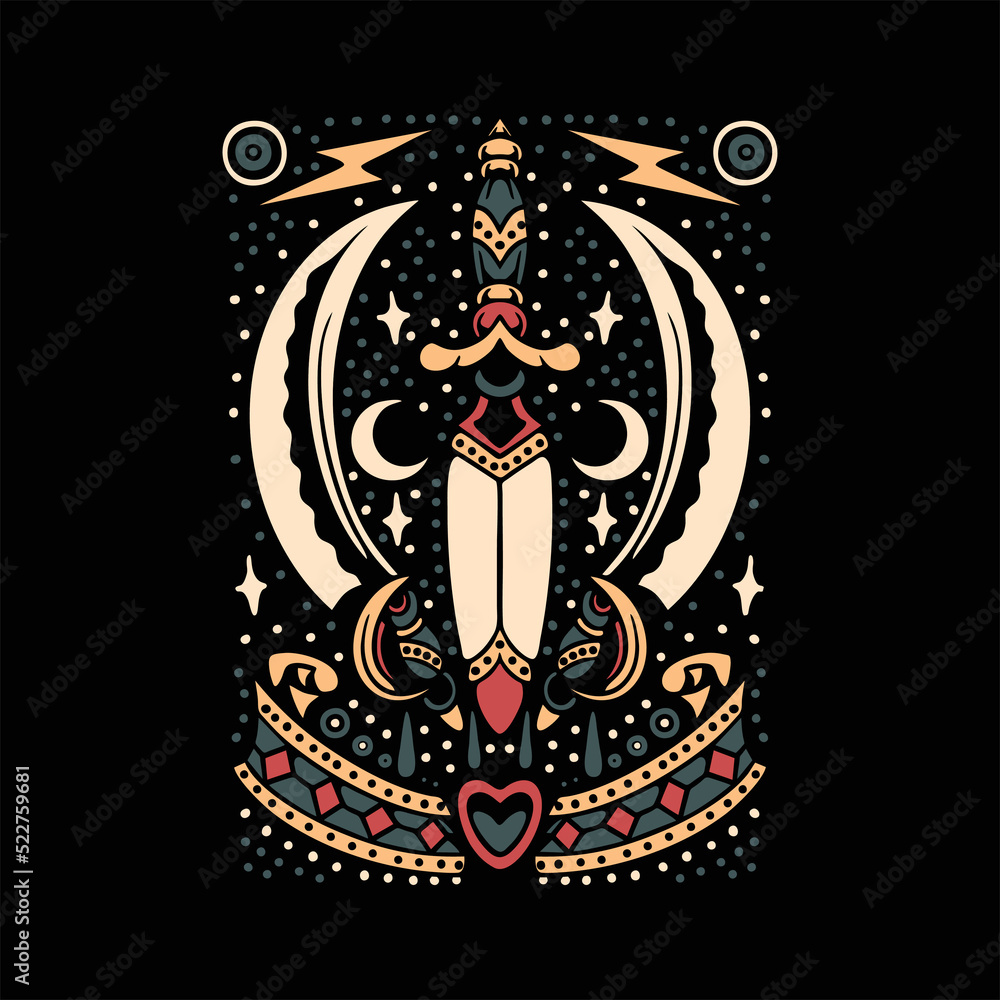 sword art tattoo set vector design Stock Vector | Adobe Stock
