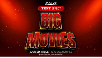 Wall Mural - 3D big movies text effect - Editable text effect