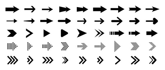 Wall Mural - arrows set icons. arrow vector collection. arrow. cursor. modern simple arrows.