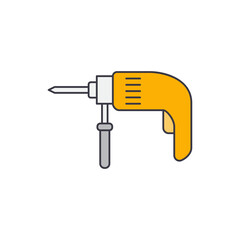 Wall Mural - Electric hammer drilling machine icon in color, isolated on white background 