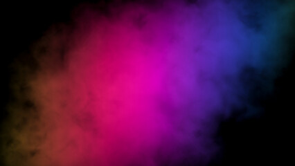 Wall Mural - Abstract glowing background with colorful smoke illuminated by multicolored neon light, mystic steam, design template, smoky pattern.