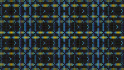 Wall Mural - Vector graphic wallpaper with yellow and blue lines texture on a dark background.