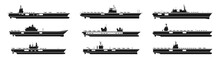 Vector Set Of Icons For Aircraft Carriers And Carrier-based Aviation