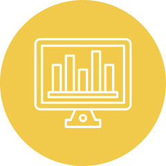 Online Bar Chart Line Two Color Icon