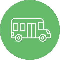 Poster - School Bus Line Two Color Icon