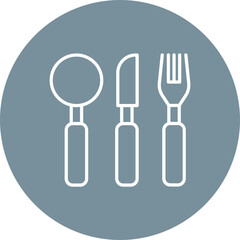 Canvas Print - Cutlery Line Two Color Icon