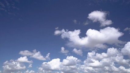 Wall Mural - Movement of clouds in the blue sky. Time Lapse video.