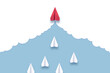 © progressman - Business leadership concept, bold red paper plane flies