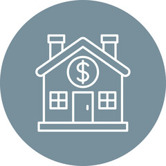 Home Price Line Two Color Icon