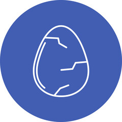 Cracked Egg Line Two Color Icon