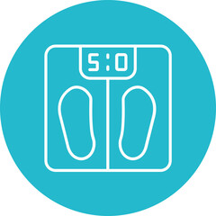 Weight Machine Line Two Color Icon