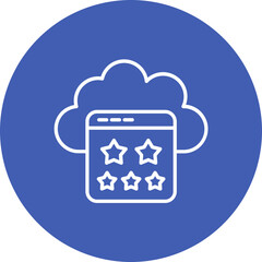 Cloud Rating Line Two Color Icon