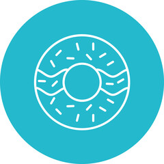 Sticker - Donut Line Two Color Icon